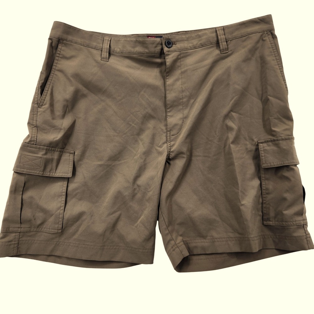 Chaps Mens Cargo Shorts Brown Stretch Performance Utility Pockets Size 40‎